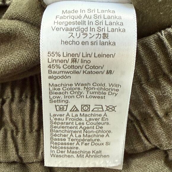 J.Crew Linen Cotton Blend Jogger Pants Drawstring Waist in Olive Green,‎ Size 4 - Picture 9 of 9